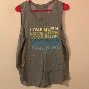 Gray mesh back Burn Bootcamp Tank, size L